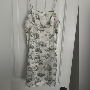 BNWT Hippie Rose Green and White Tropical Dress Size S